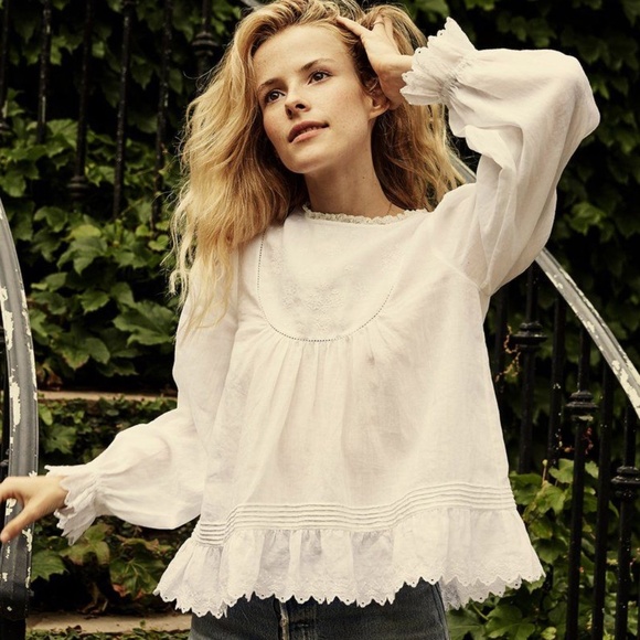 Doen Tops - DÔEN Long Sleeve Lace Blouse Size Small